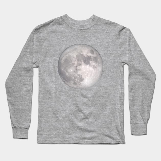 Full Moon Celestial Art Design Long Sleeve T-Shirt by tortagialla